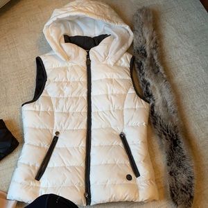 White puffer vest